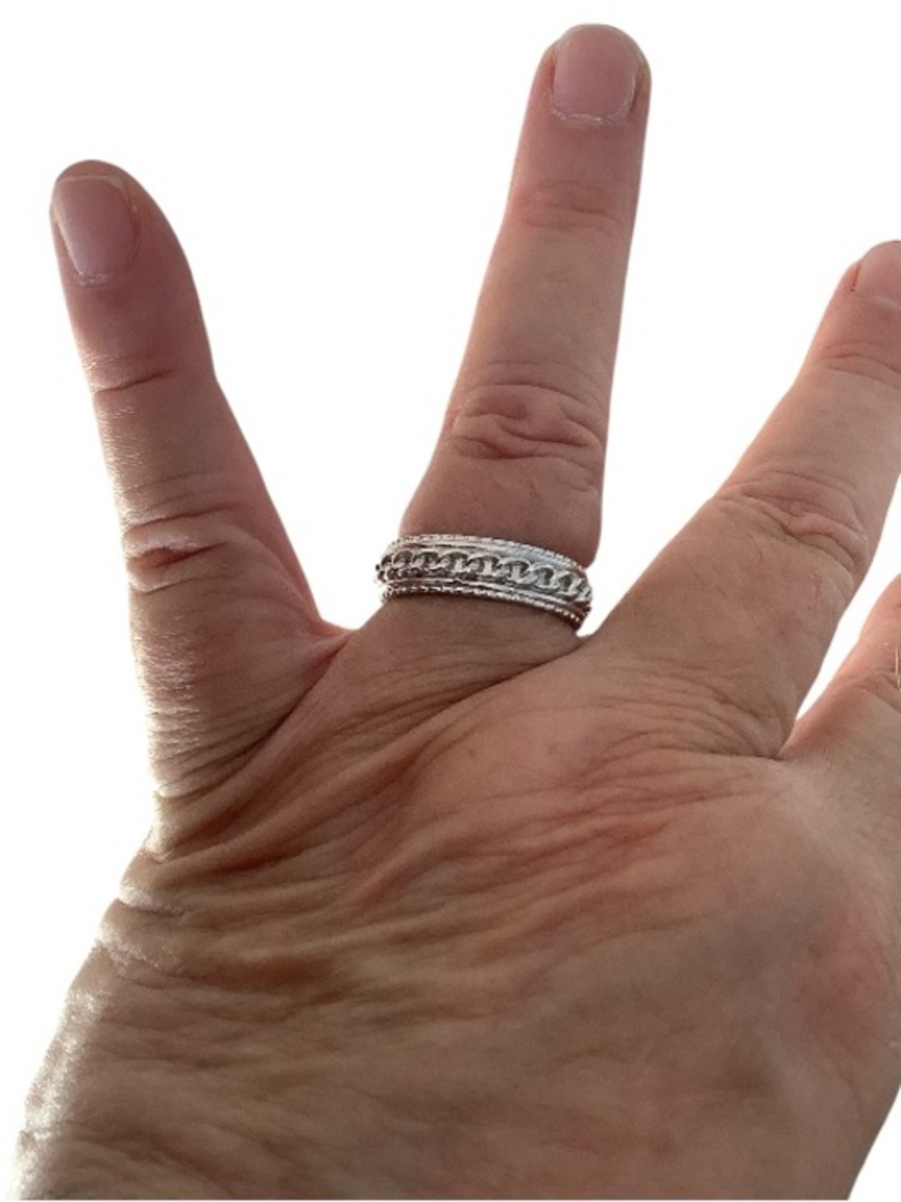 Silver plated unisex Band Ring Size 10